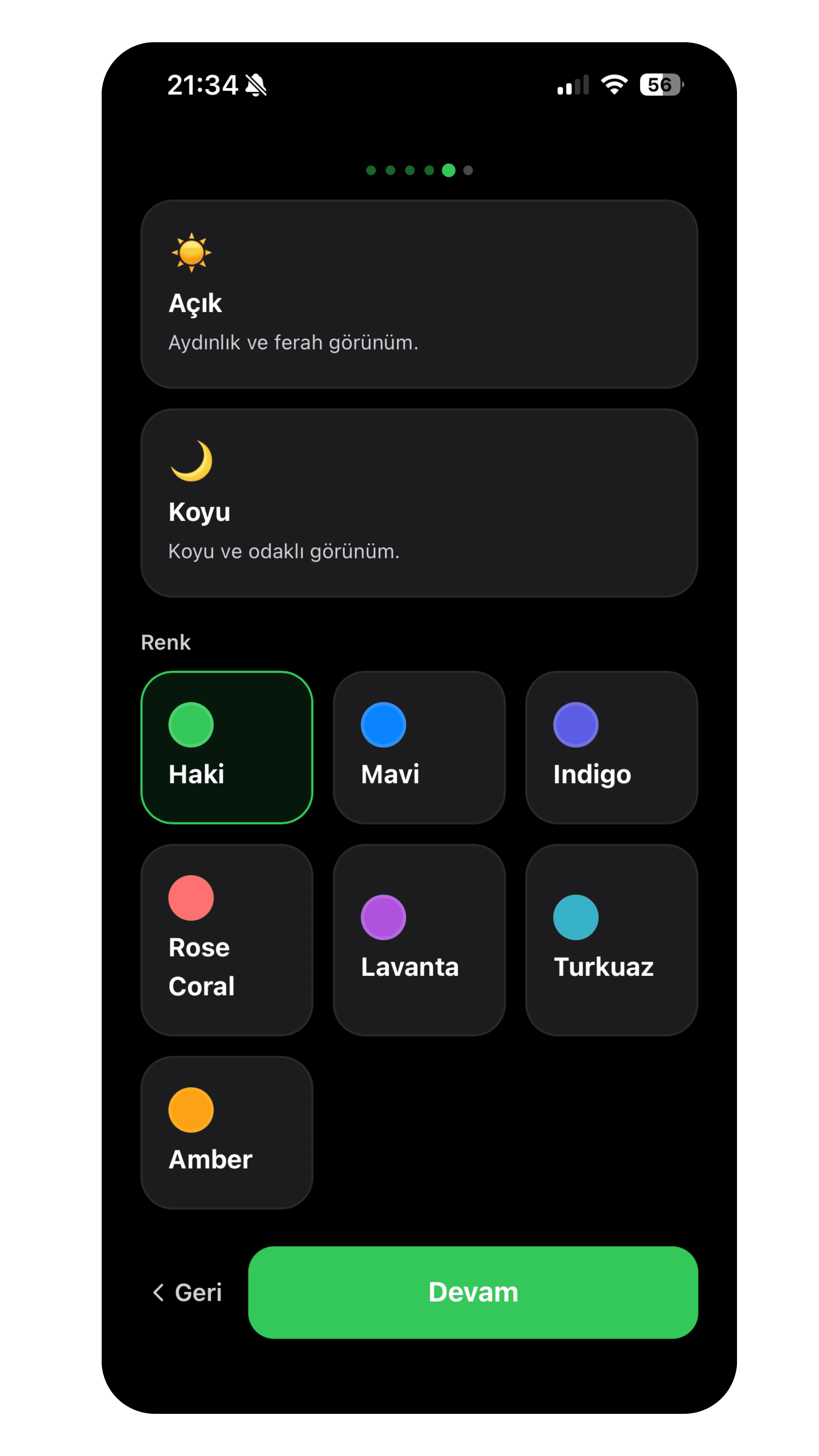 Tema ve renkler